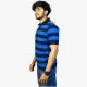 Men's Bold Blue & Black Stripe Polo Shirt | Soft Cotton Comfort Fit